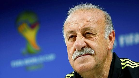 Vicente del Bosque, durante una rueda de prensa en Brasil. 