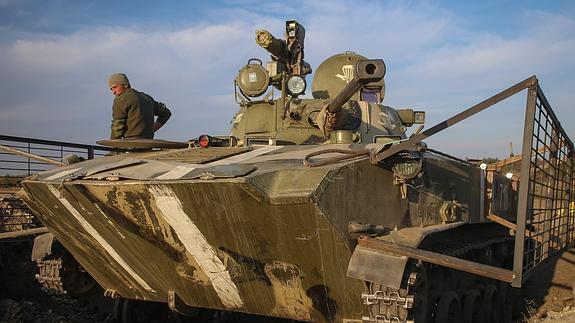 Tanque prorruso a las afueras de Kiev. 