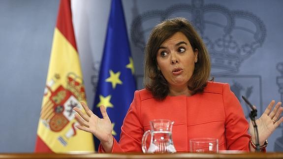 La vicepresidenta del Gobierno, Soraya Sáenz de Santamaría. 