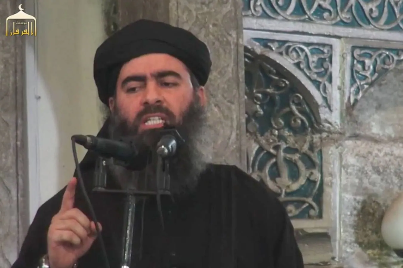 Abu Bakr al-Baghdadi, autoproclamado califa del Estado Islámico, en Raqqa (Siria)