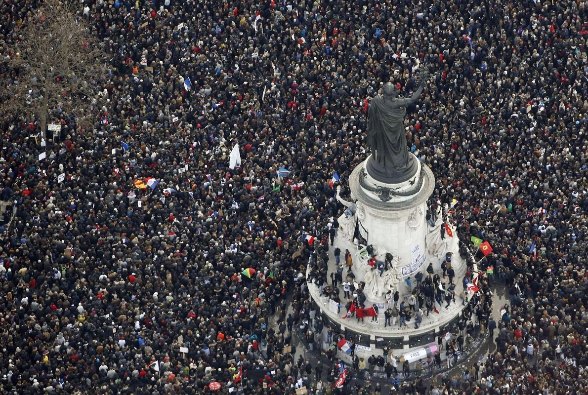 Vista aérea de la plaza de la República.