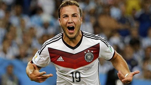 Götze celebra un gol en el Mundial. 