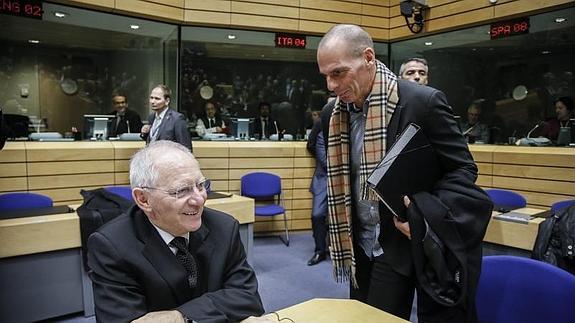 Schauble, con Varoufakis. 