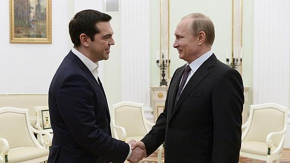 Alexis Tsipras y Vladímir Putin. 