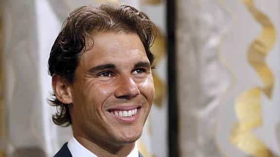 Rafa Nadal, antes de recibir la medalla Grand Vermeil. 