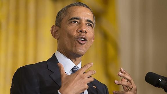 El presidente estadounidense, Barack Obama, anunciando el 'plan de energía limpia' en la Casa Blanca.