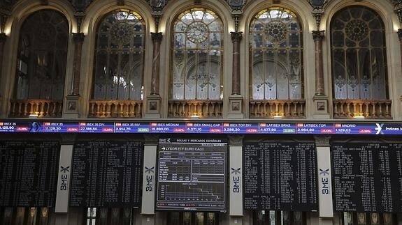 Interior de la Bolsa de Madrid. 