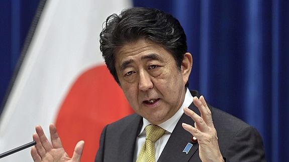 El primer ministro japonés, Shinzo Abe, durante una rueda de prensa parlamentaria, el pasado viernes.