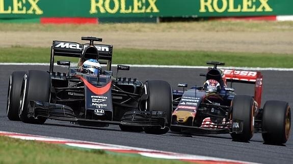 Fernando Alonso durante el GP de Japón. 