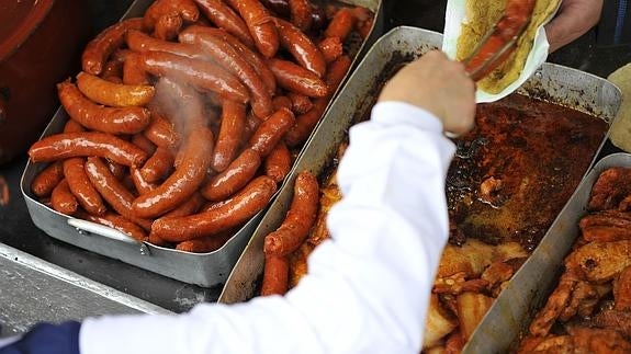 Degustación de chorizo en Bilbao.