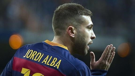 Jordi Alba, durante el partido ante el Madrid. 