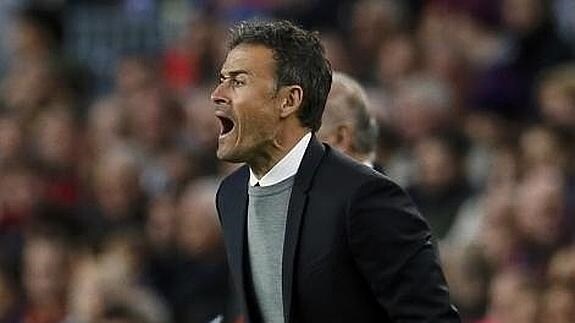 Luis Enrique, durante el partido ante la Real Sociedad. 