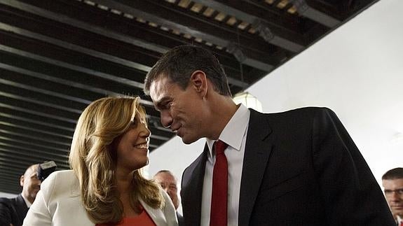 Susana Díaz y Pedro Sánchez, en Sevilla.