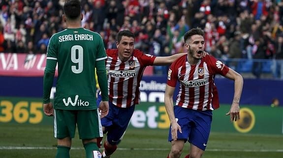 Jugadores del Atlético celebran un gol. 