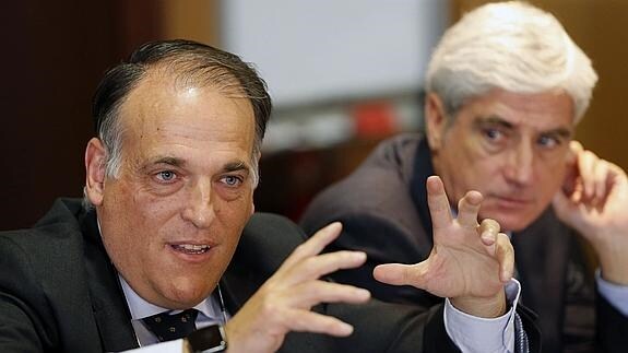 Javier Tebas, durante un acto. 