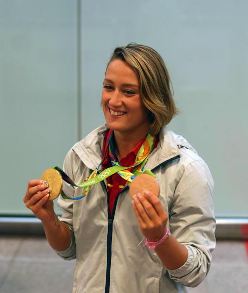 Mireia Belmonte, a su llegada a España.