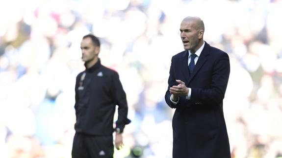 Zidane, durante el partido ante el Leganés. 