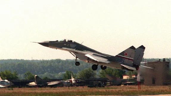 Un MiG-29 despega del aeropuerto de Zhukovsky, en Rusia.
