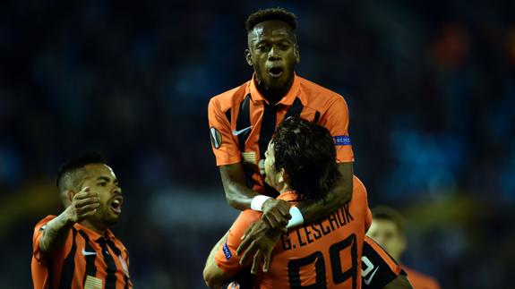 Blanco celebra su gol ante el Celta. 