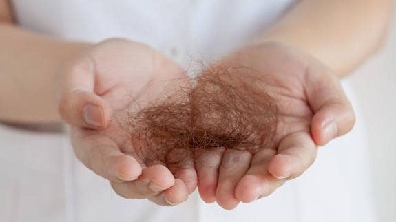 La caída del pelo, especialmente después de la menopausia, es debida a la alteración estrógenos/andrógenos.  