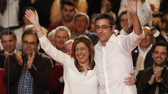 Susana Díaz junto al diputado socialista Eduardo Madina.