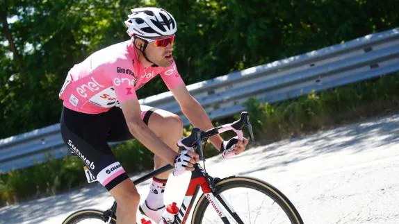 Tom Dumoulin, en la subida a Oropa. 