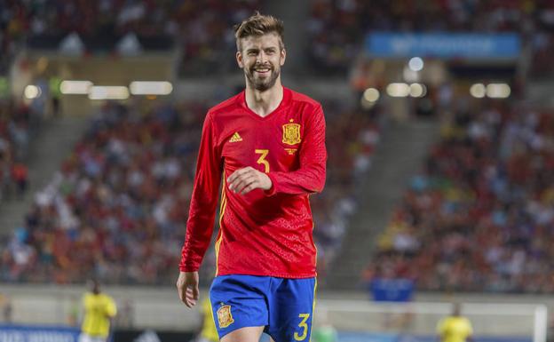 Piqué, en la Nueva Condomina. 