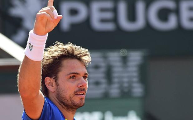 Stan Wawrinka celebra la victoria. 