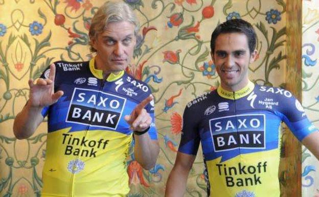 Tinkov y Contador, cuando estaba en el equipo Saxo Bank.