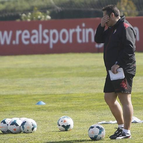 Sandoval en un entrenamiento. 