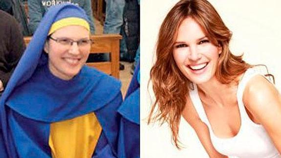 La modelo, antes y después de consagrar su vida a la religión.