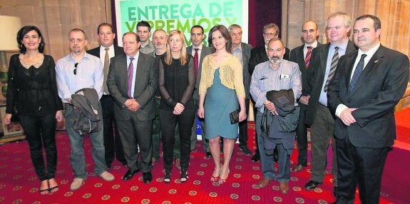 Los premiados, ayer, en el hotel de la Reconquista. :: PIÑA