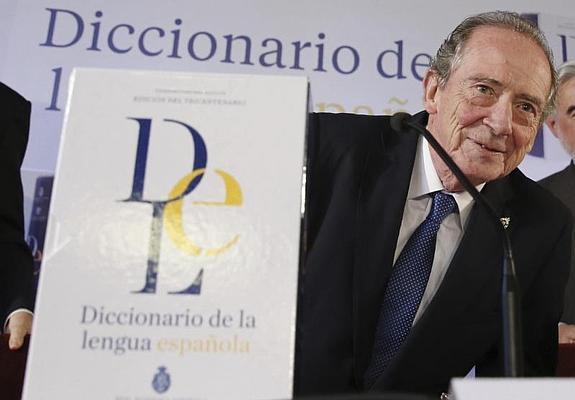 El director de la Real Academia de la Lengua Española ( RAE ), José Manuel Blecua, durante la presentación del Diccionario de la lengua española.