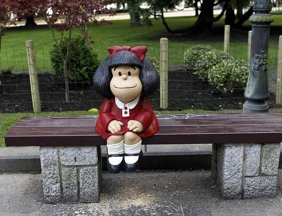 Mafalda, durante las pruebas para colocarla en Oviedo.