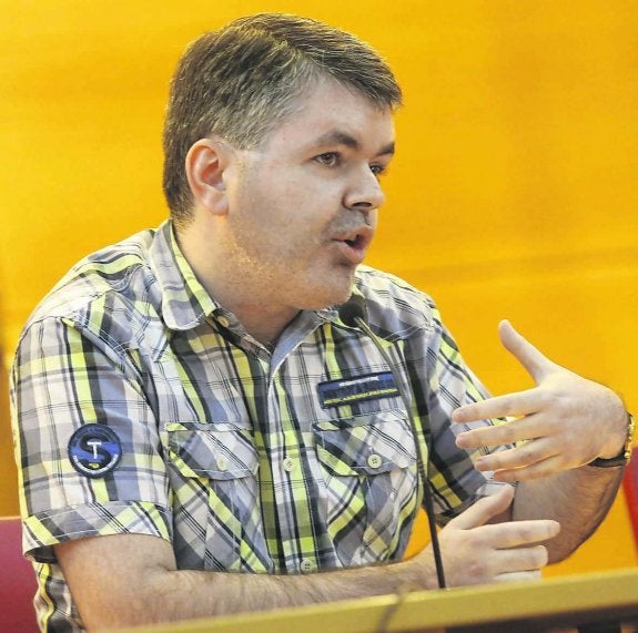 Javier Tato, en la última asamblea de la sociedad. 