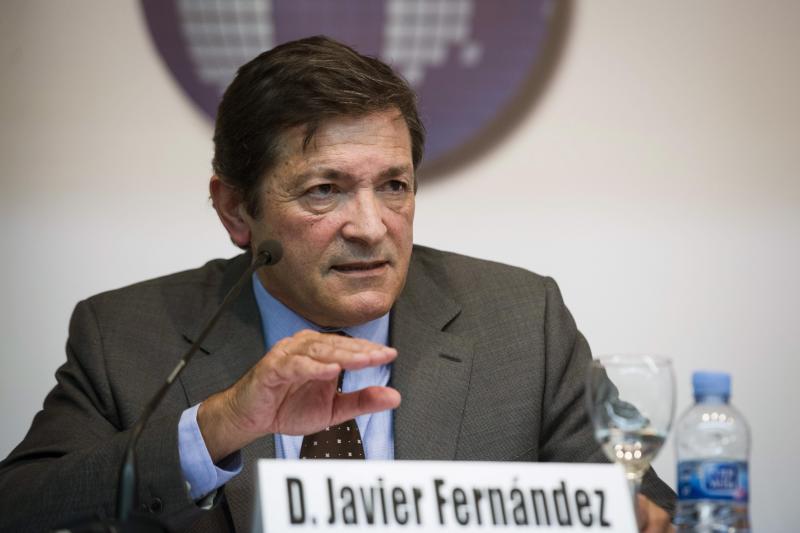 El presidente del Principado, Javier Fernández, hoy, en el Círculo de Bellas Artes de Madrid. 