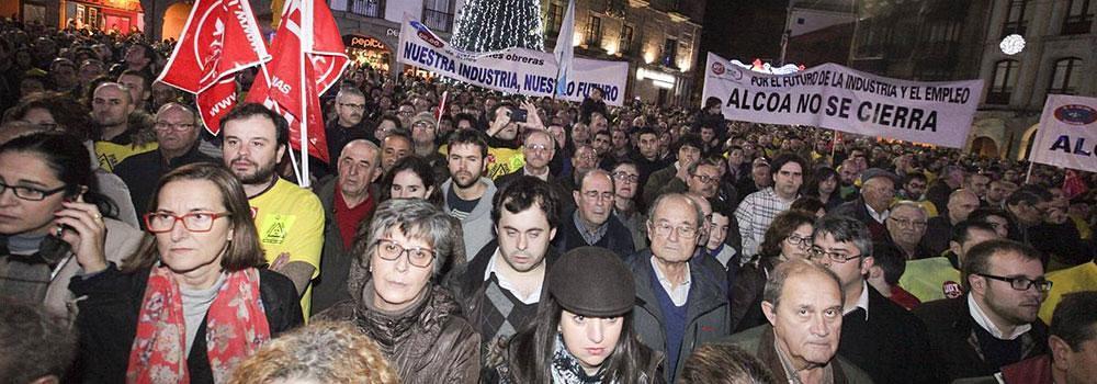 Histórica jornada en Avilés en defensa de Alcoa y del empleo