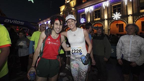 Manuel Guerreiro e Irene Alfonso, tras finalizar la carrera. 