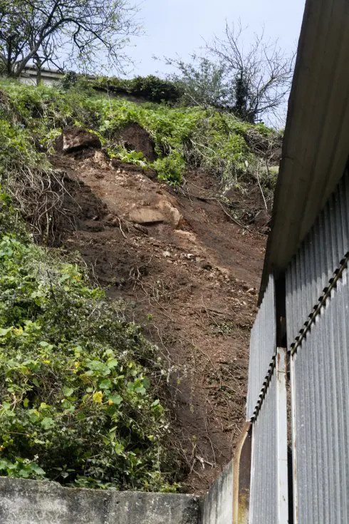 Ladera en la que se produjo el desprendimiento. 