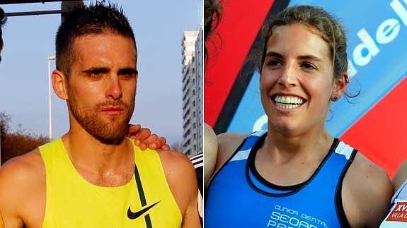 Sebas Martos y Marta Pérez, tras la carrera. 