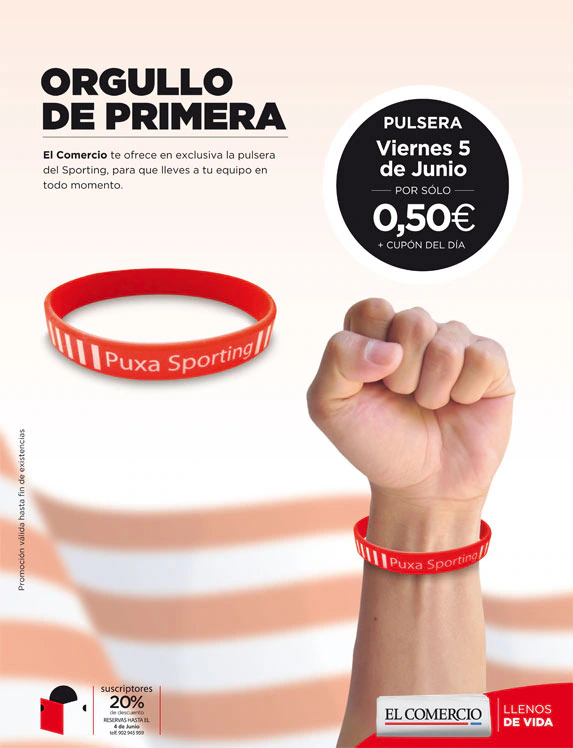 Consigue tu pulsera del Sporting y hazte tu foto de apoyo al equipo