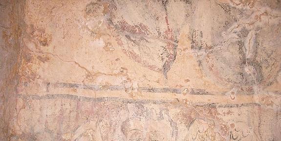 Conjunto mural de San Martín, en lamentable estado. 