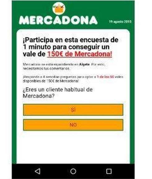 El vale de Mercadona, el último fraude a través del teléfono móvil