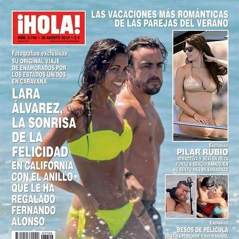 Lara Álvarez y Fernando Alonso, amor en las playas de California