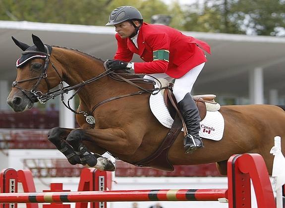 Eric Lamaze en la competición gijonesa. 