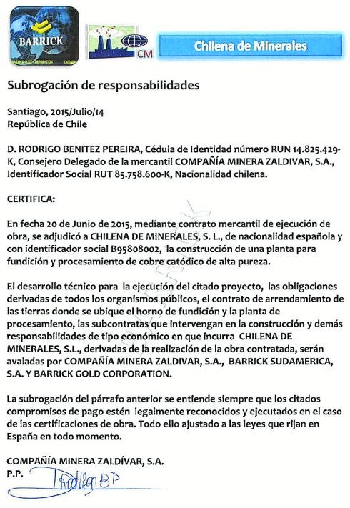 Autor desconocido. Rodrigo Benítez Pereira no existe en la plantilla de la compañía minera.