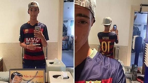 Jose Mourinho Jr luce la camiseta de Leo Messi