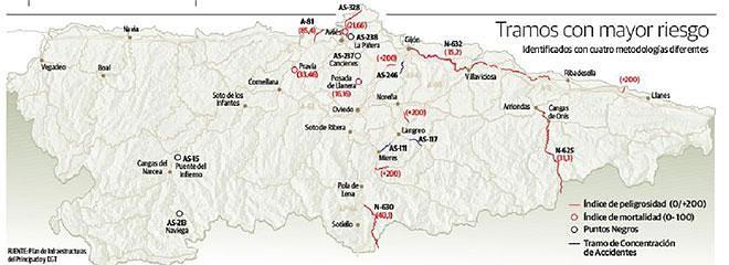 Las carreteras más peligrosas de Asturias