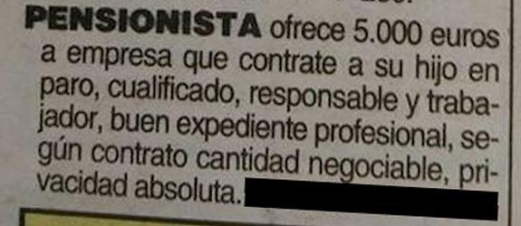 Anuncio publicado en prensa. 