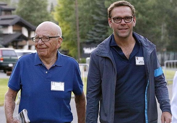  Rupert Murdoch con su hijo James